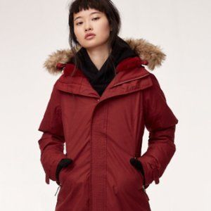 Aritzia TNA Red Avoriaz Summit Long Mid-Length Parka